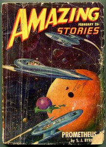 Amazing Stories Pulp February 1948- Prometheus- Spaceship cover G