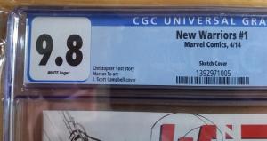 New Warriors #1 Marvel 2014 1:100 j Scott Campbell Variant CGC 9.8 NM/MT TV Show