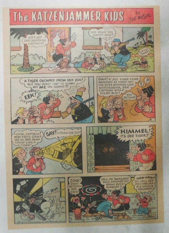 (39) Katzenjammer Kids by Joe Musial from 1971 Size: 11 x 15 inches Tabloid