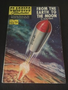CLASSICS ILLUSTRATED #105: FROM THE EARTH TO THE MOON HRN 106 VG Condition
