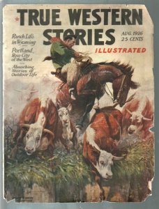 True Western Stories 8/1926-final issue-Deadwood Dick-rare pulp survivor-FR