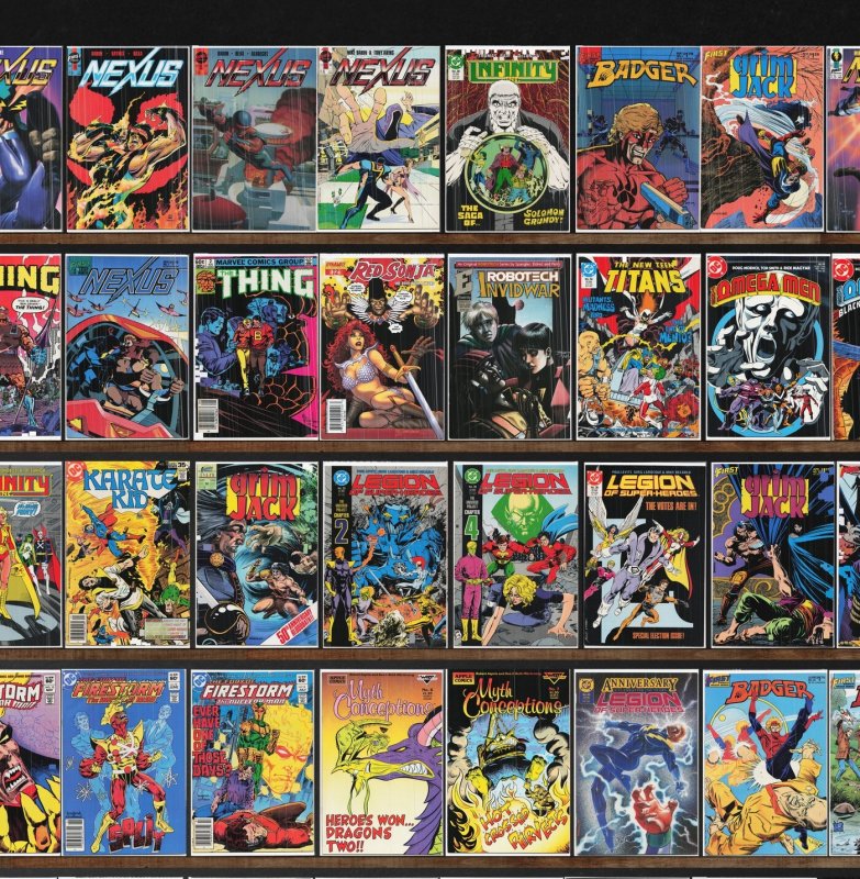 Huge Lot 140+ Comics with Badger, Legion Of Super Heroes, Nexus & More!