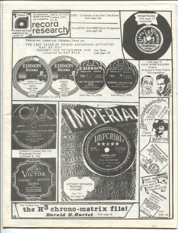 Record Research 10/1985-reference-info-buy / sell ads-collectors-historians-m...