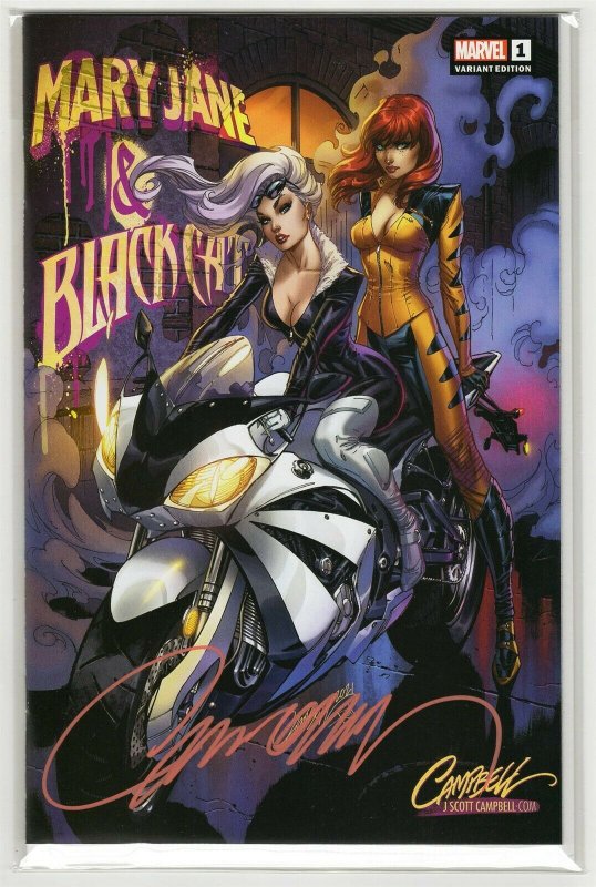 J Scott Campbell SIGNED Mary Jane Black Cat Beyond 1A JSC SEALED GGA 2022 Marvel