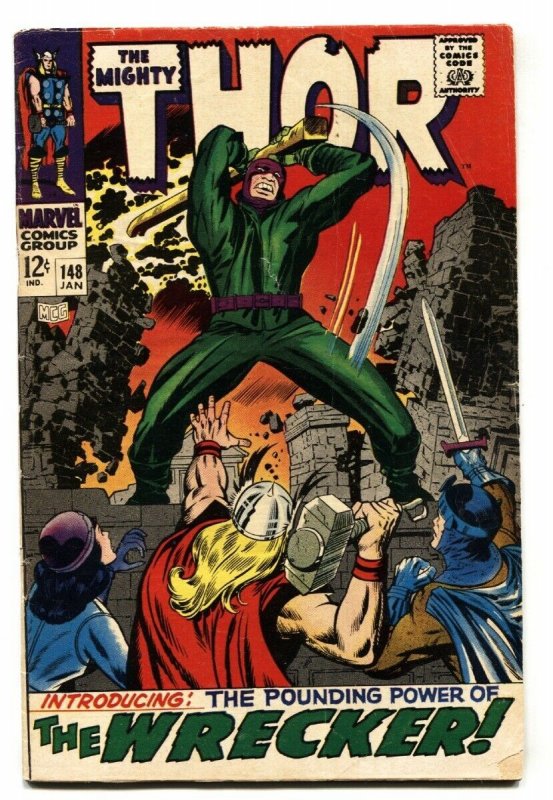 THOR #148 First appearance of THE WRECKER - 1967-JACK KIRBY-MARVEL G