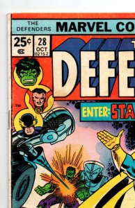 Defenders #28 - 1st appearance Starhawk - KEY - 1975 - VG/FN