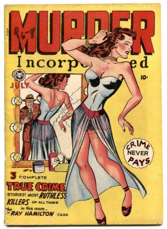 Murder Incorporated #4 1948- lingerie headlight cover VG rare