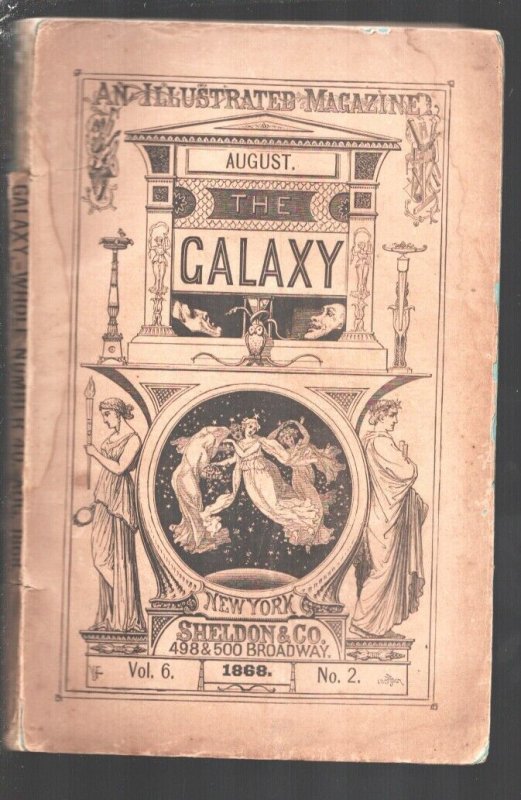 The Galaxy 8/1868-Fantasy cover-One of the earliest of the pulp format magazi...