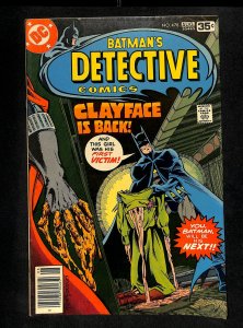Detective Comics #478 VG/FN 5.0 Clayface is Back!