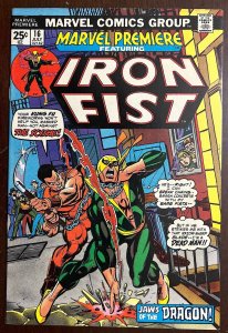 Marvel Premiere #16 VF+ 8.5 2nd App Iron Fist MARVEL 1974