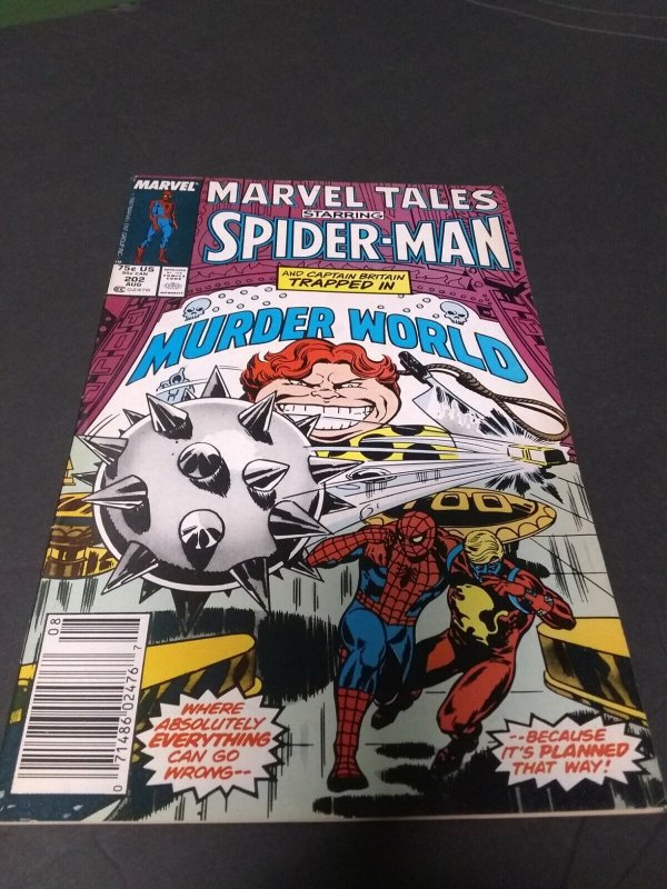 1987 Marvel Tales 202 F-VF Spider-Man Captain Britain Arcade Claremont Byrne