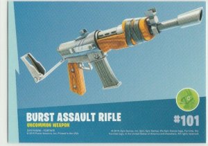 Fortnite Burst Assault Rifle 101 Uncommon Weapon Panini 2019 trading card series