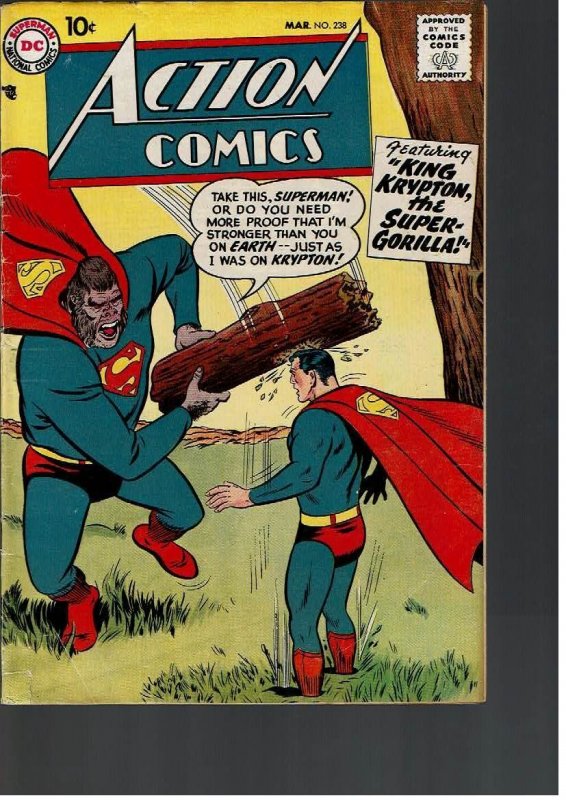 Action Comics #238 (1958)GD*Tear Back Cover*
