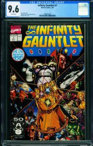 Infinity Gauntlet #1 CGC 9.6 1991 Thanos cover!  - 1990925020