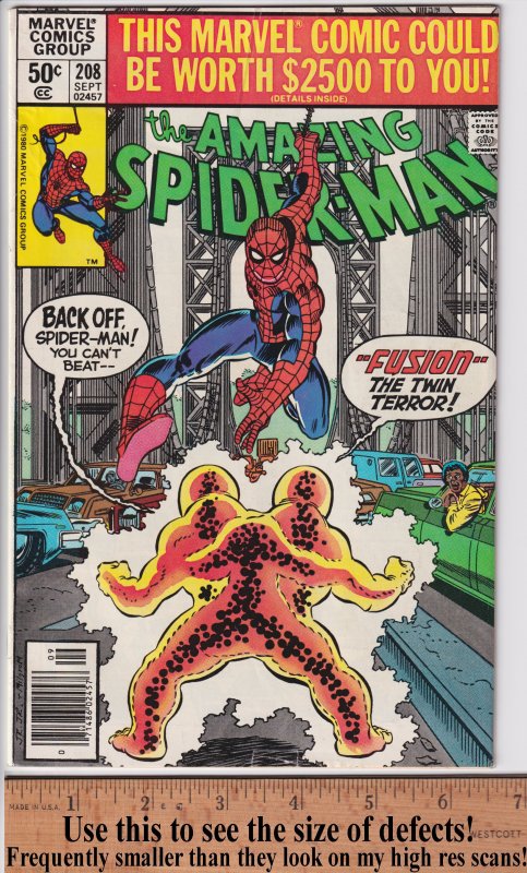 Amazing Spider-Man #208 NEWSSTAND (Sep 1980) VGF 5.0, cream to white