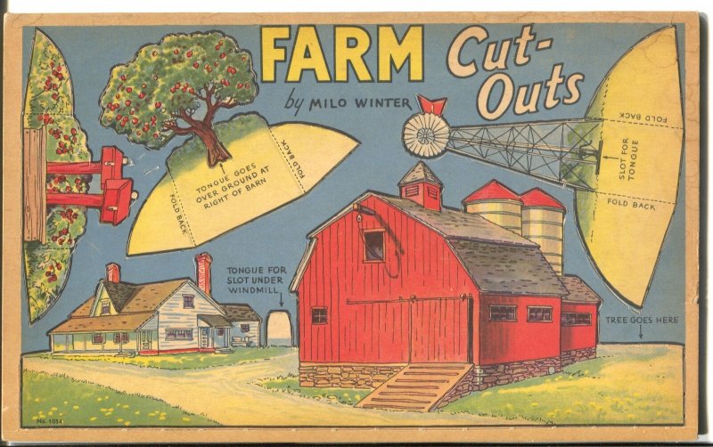 Farm Cut-Outs #1054 1938-Whitman-heavy cardboard punch outs-VF