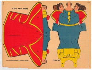 Famous Flying Marvels punch-out paper dolls, unused