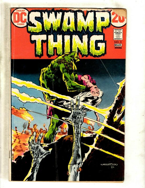 Swamp Thing # 3 VG- DC Comic Book SIGNED By BERNI Wrightston Horror Fear JH6