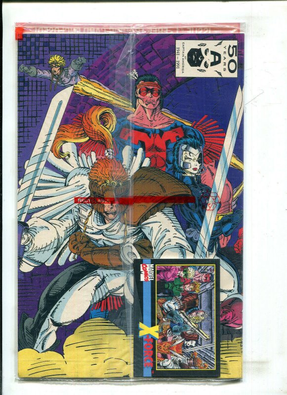 X-FORCE #1 - SEALED POLYBAG W/ X-FORCE CARD (9.2) 1991