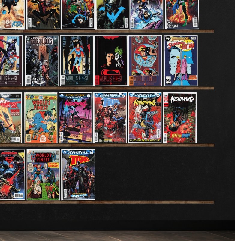 Huge Lot 140+ Comics with Nightwing, Titans, Aquaman, World& & More!