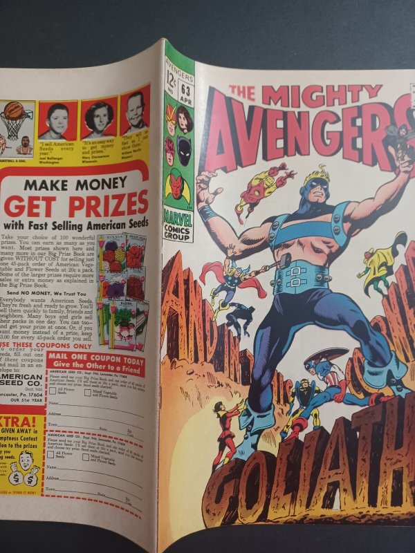 Avengers #63 - Hawkeye becomes Goliath - 1969 - VF