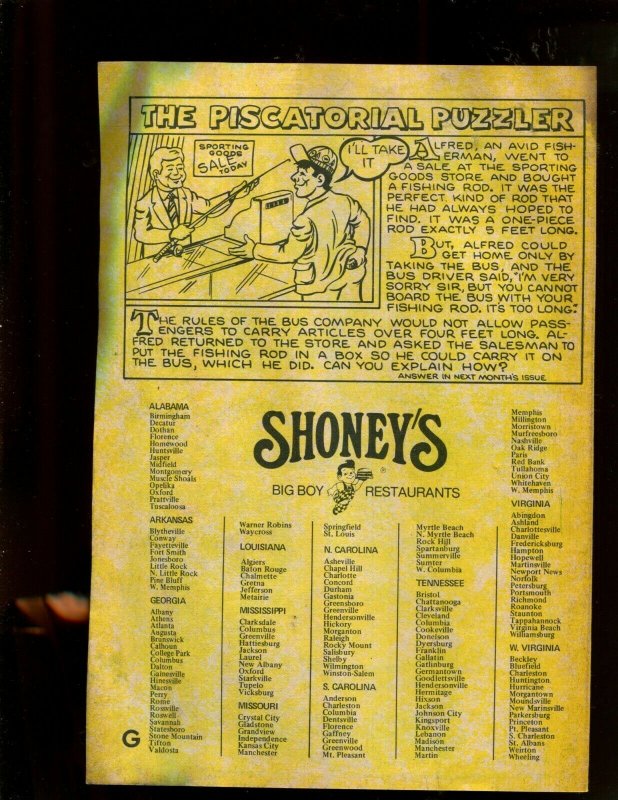 ADVENTURES OF SHONEY'S BIG BOY #20 (9.2) THINGS THAT GO BUMP IN THE NIGHT! 1978~