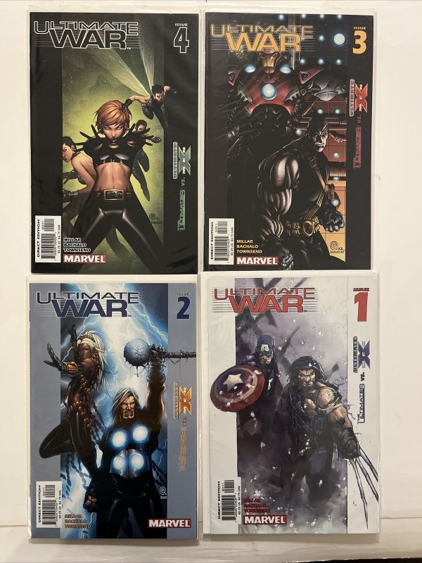 Ultimate War Comics #1-4 Lot Ultimates Vs Ultimate X-men Bagged Boarded 