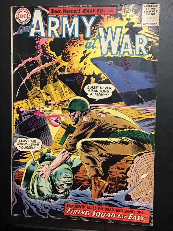 Our Army at War #139 (1964) wow! High-grade Sergeant Rock Kubert beauty! VF