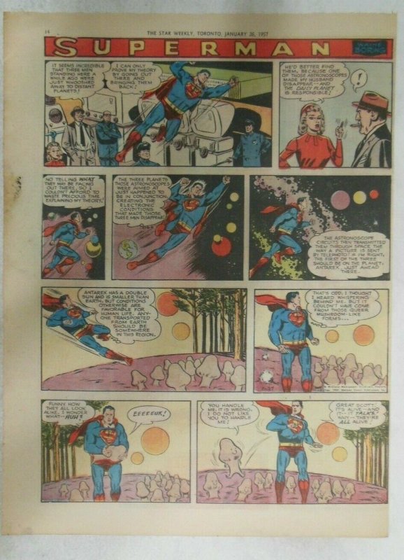 Superman Sunday Page #900 by Wayne Boring from 1/27/1957 Size ~11 x 15 inches