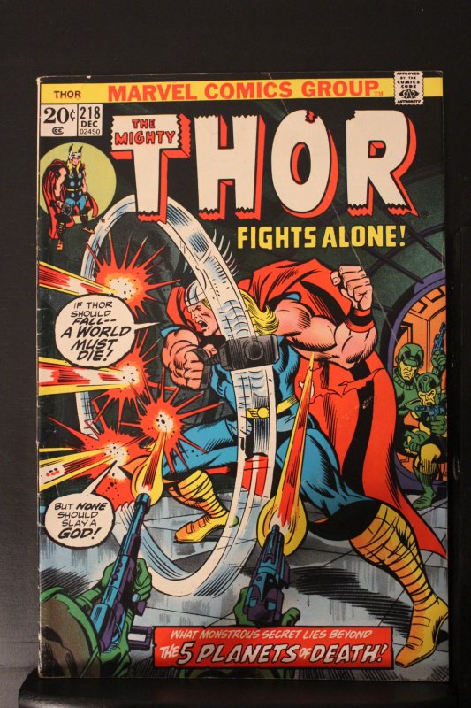 Thor #218 (1973) High-Grade VF  Thor Fights Alone! Wow!