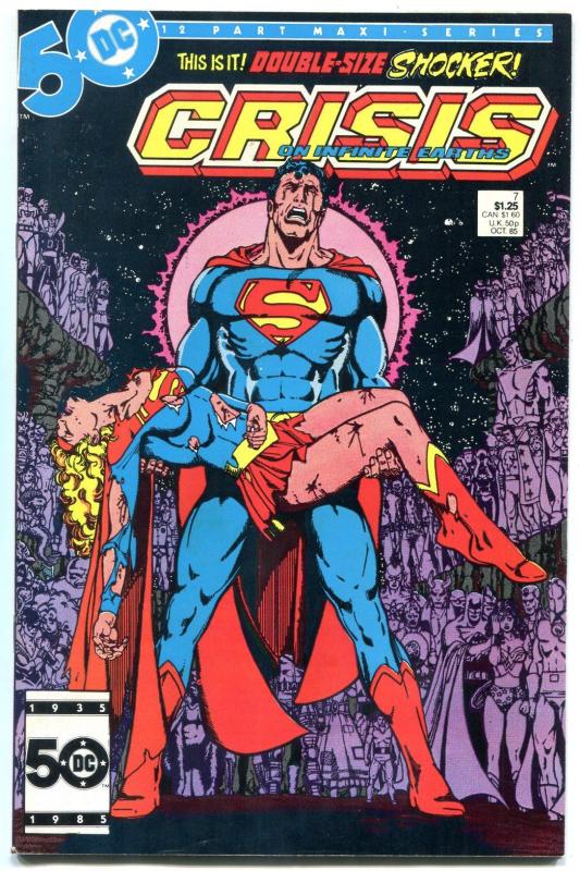 CRISIS ON INFINITE EARTH #7 1985-DC COMICS-SUPERGIRL DEATH-SUPERMAN-vf+