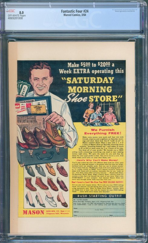 Fantastic Four #24 (Marvel, 1964) CGC 8.0