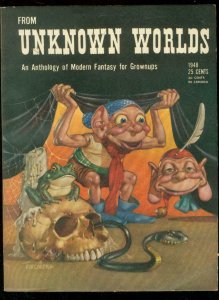 FROM UNKNOWN WORLDS 1948-EDD CARTIER COVER-KUTTNER-PULP FN/VF