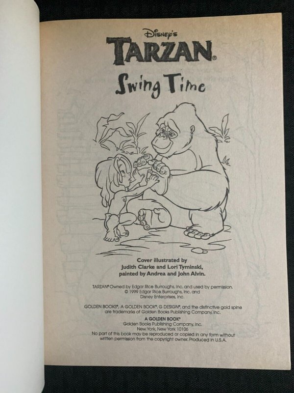 1999 TARZAN Swing Time Coloring Book VF 8.0 Golden / Disney
