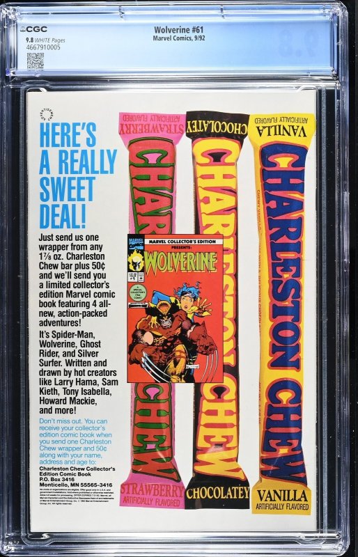 Wolverine #61 (9/92) Graded CGC 9.8