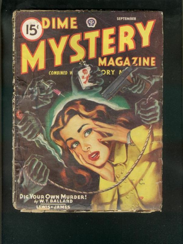 DIME MYSTERY PULP 9/46-WILD GOOD GIRL ART- FR/G