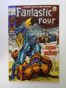 Fantastic Four #93 (1969) FN condition writing front cover