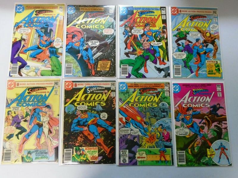 Late Bronze Age Action Comics Lot From:#500-549, 42 Diff. Average 7.0 (1979-83)