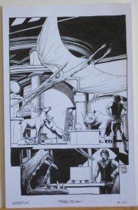 TIMOTHY TRUMAN original art, HAWKEN #5, Pg #22, Dinosaur, Museum, 11x17, 2011 