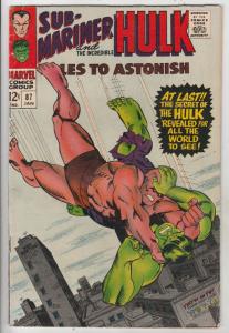 Tales to Astonish #87 (Jan-67) FN+ Mid-High-Grade Incredible Hulk, Namor the ...