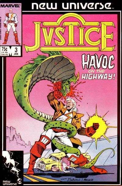 Justice (1986 series) #3, Fine+ (Stock photo)