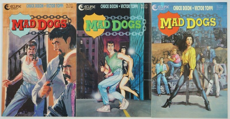 Mad Dogs #1-3 VF/NM complete series - chuck dixon - eclipse comics set lot 2