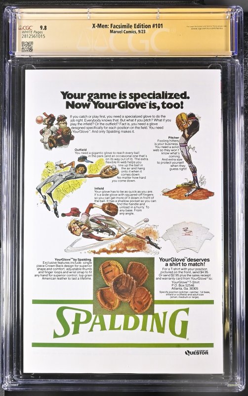 X-MEN FACSIMILE EDITION #101 MARVEL 2023 SIGNED CHRIS CLAREMONT CGC SS 9.8 NM