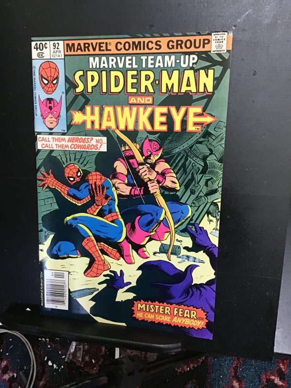 Marvel Team-Up #92 (1980) spider-Man and Hawkeye high-grade key! VF/NM Wow!