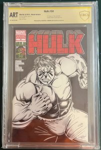 Hulk #50 2012 Jennifer Leonard Hulk Sketch CBCS Slab Art GB02