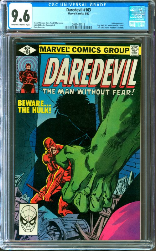 Daredevil #163 CGC Graded 9.6 Hulk appearance