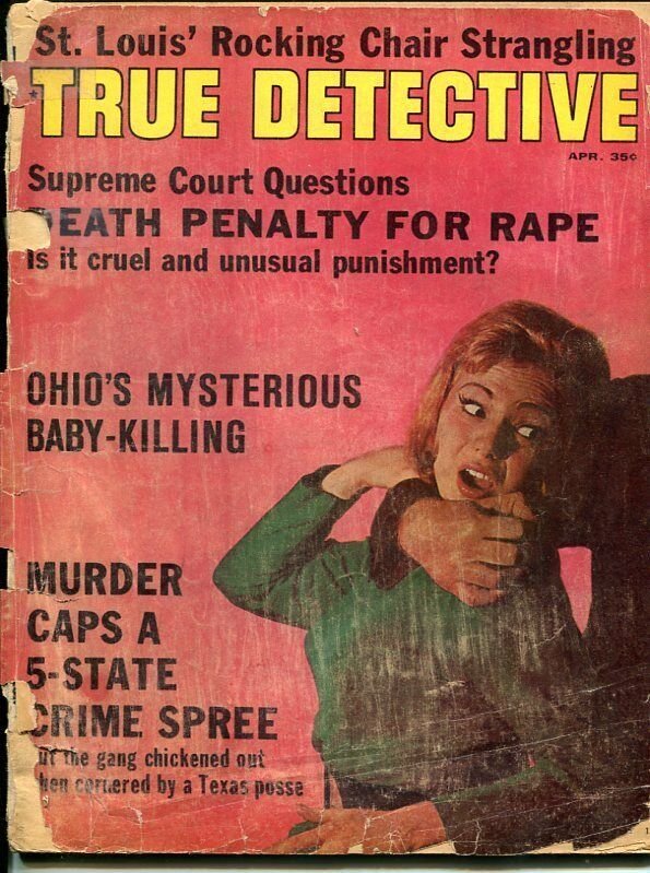 TRUE DETECTIVE-OCT  1957-SPICY-MURDER-KIDNAP-RAPE- KRAUSS COVER-poor P