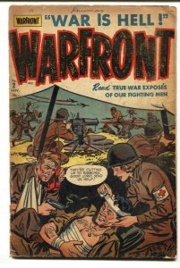 Warfront #2 1951-INJURED GI cvr-Harvey War Comic- Korea- Nurse FR/G