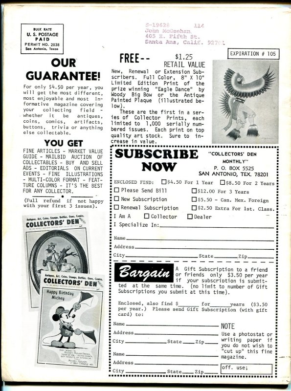 Collector's Den 3/1971-sale ads-comic books-Harrison original comic strip-VG