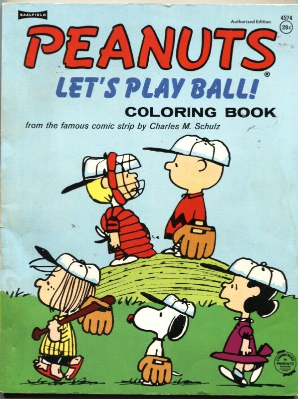 PEANUTS COLORING BOOK #4574-1968-CHARLIE BROWN-SNOOPY-LET’S PLAY BALL